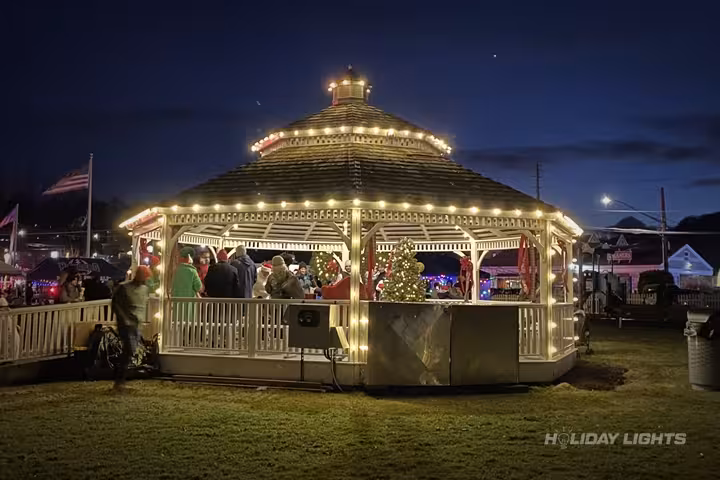 Professional municipal Christmas light installation in Milton, New Hampshire — Town Square Gazebo Lights
