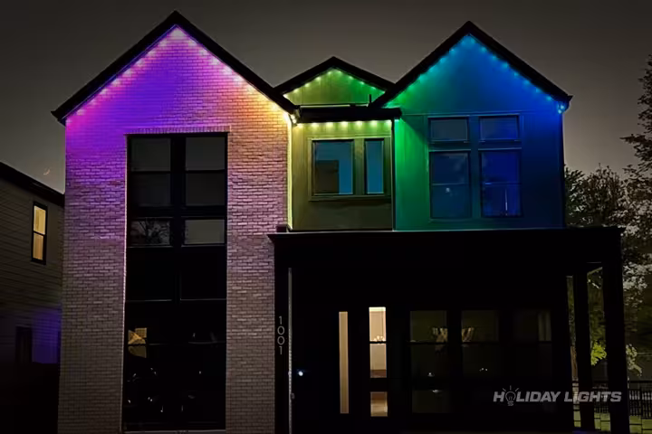 Permanent holiday lights installation in New Hampshire