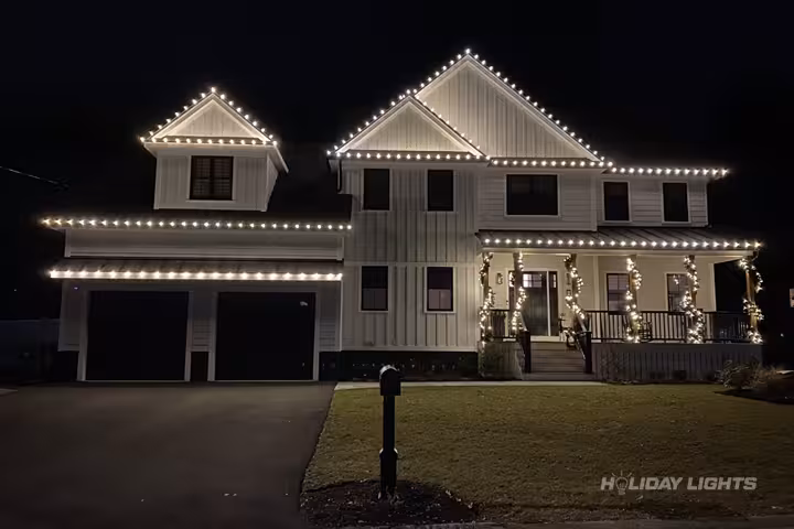 Residential holiday lights installation in New Hampshire