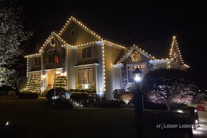Residential holiday lights installation in New Hampshire