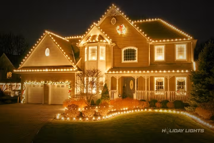 Residential holiday lights installation in New Hampshire