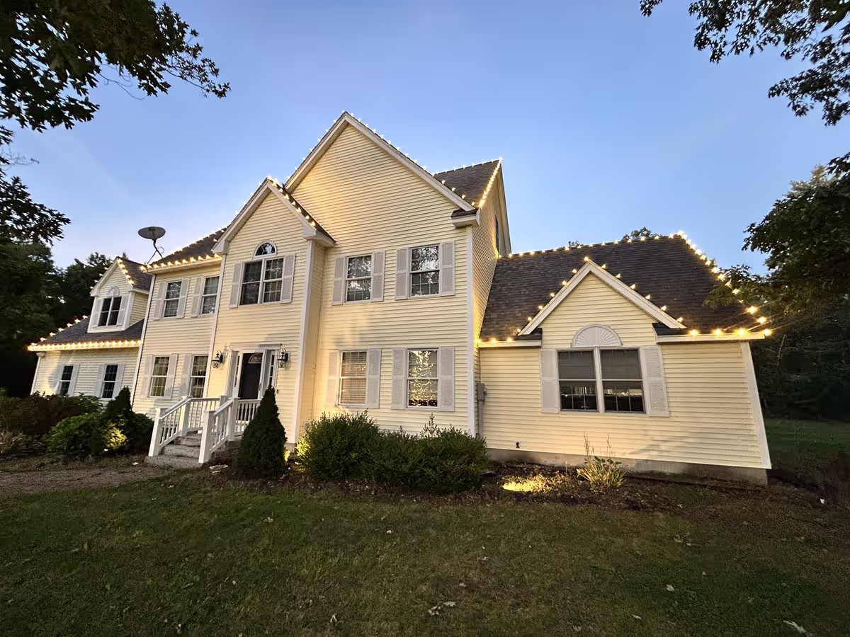 Residential holiday lights installation in New Hampshire