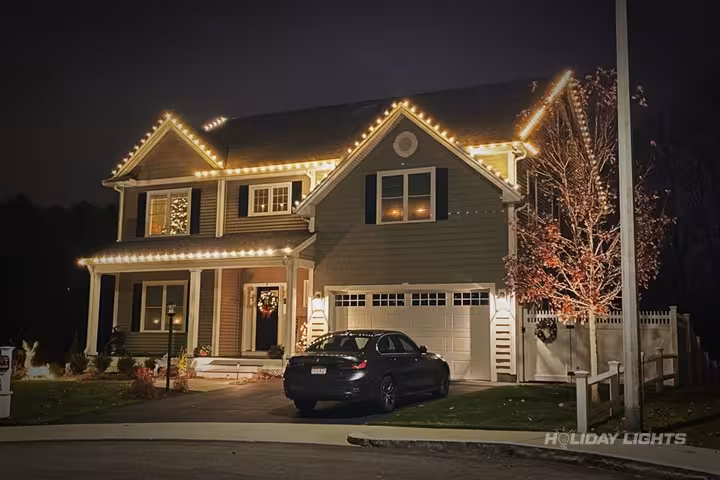 Professional residential christmas light installation in Bennington, New Hampshire — Roofline Christmas Lights